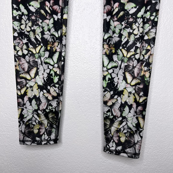 Alo Yoga Gypset Goddess Airbrush Butterflies Glossy‎ Print Leggings Size Small - Picture 3 of 8